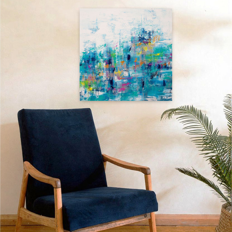 North Harbor 9, art abstrait contemporain, H 24 po x l 24 po