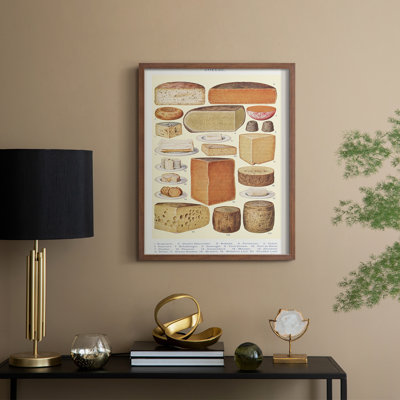 «Vintage Abstract Print 16», reproduction encadrée - bois massif