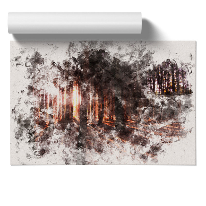 Forest View Watercolour - Frameless Print, 42cm H x 59cm W x 0.1cm D
