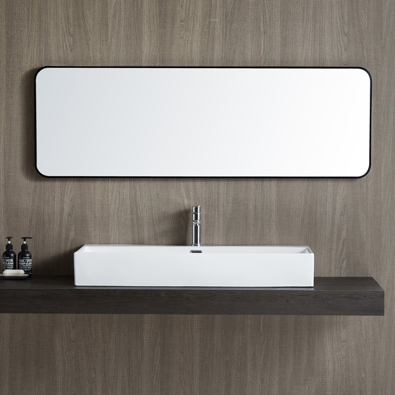  Lavabo de salle de bain mural en porcelaine vitrifiée avec trop-plein 39,5 "x 16,5" avec trop-plein Turner