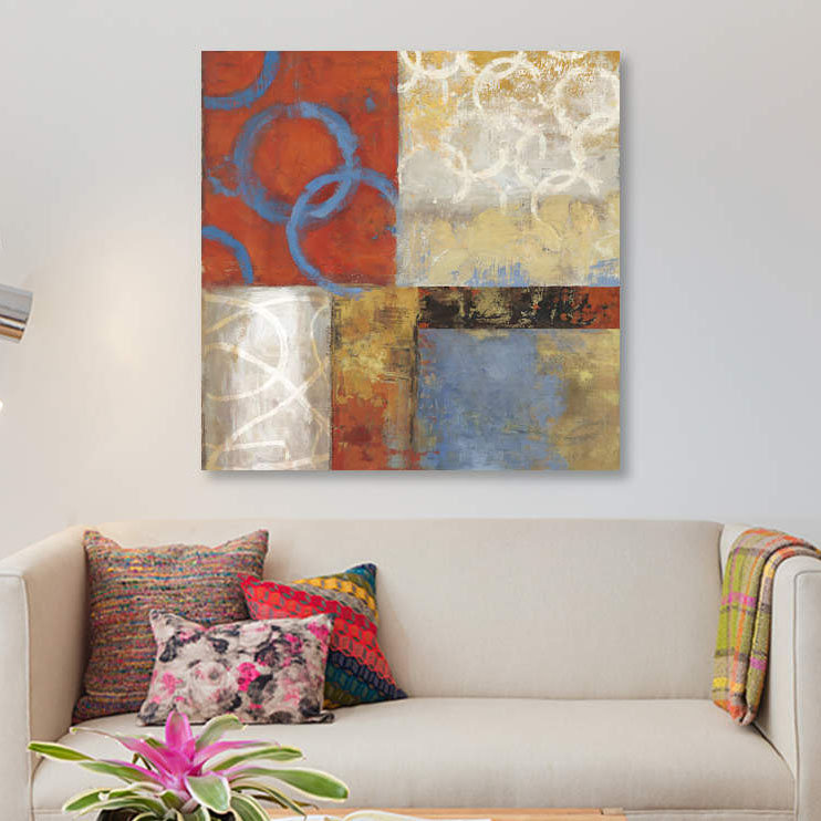 « orange broyage », impression sur toile, H 37 po x l 37 po x P 1,5 po, Pas de tapis, Toile tendue