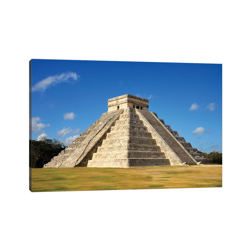 El Castillo, Mayan Ruin, Chichen Itza II 1 Piece Wrapped Canvas Wall Art, 45.72 cm H x 66.04 cm W