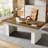 63" Brown White Executive Modern Large Computer Home Office Desk Study Writing Table