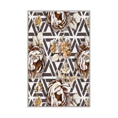 Premium 3D Printed Carpet, 4 x 6 ft, 100% Polyester, 0.04 in Pile Height | Antibacterial, Non-Slip PVC Dot Underside, Machine Washable | Ideal for Living Room, Bedroom, and Playroom, Stylish & Durable Design