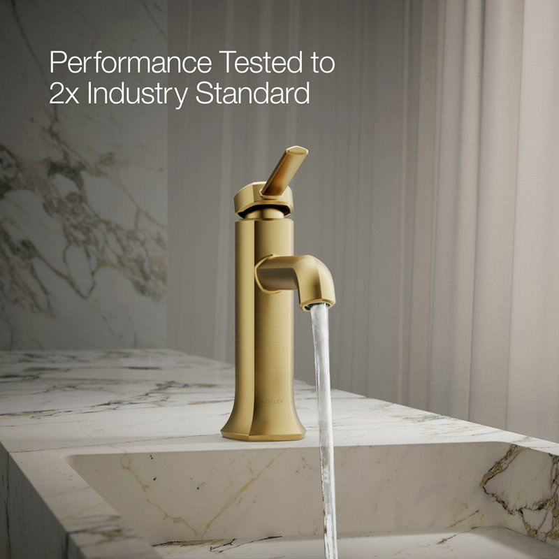 Occasion Single Hole Bathroom Faucet, Vibrant Brushed Moderne Brass