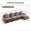 Canapé Teddy en tissu 4 places en forme de nuage, dossier incurvé et accoudoirs avec coussins lombaires incurvés, canapé modulaire 4 places modulaire avec repose-pieds mobile et coussin de soutien à double couche-2115803820-2115803817