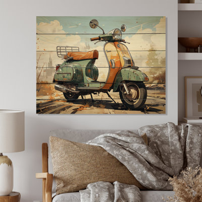 Kaitlen Scooter rétro électrique sur bois