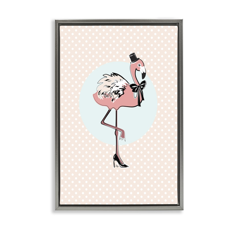 Flamant rose et toile flottante encadrée par Martina Pavlova, Cadre flottant gris lustré, H 25 po x l 17 po