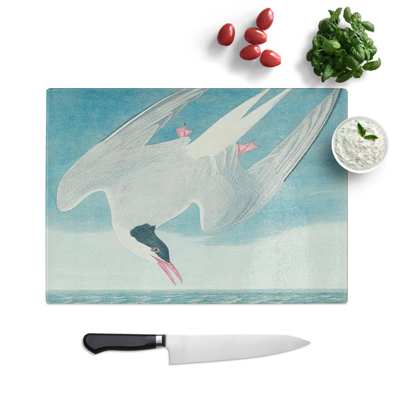 Tempered Glass Arctic Tern Chopping Board, 28.5 cm W x 20 cm L