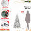 Arbre de Noël enneigé de 84 po avec 450 flocons de neige blanc chaud, 1060 pointes de branches réalistes et branches à aiguille dure, méthode d'installation facile à charnière, arbre en métal robuste de 7 pi, lumières, pleine neige