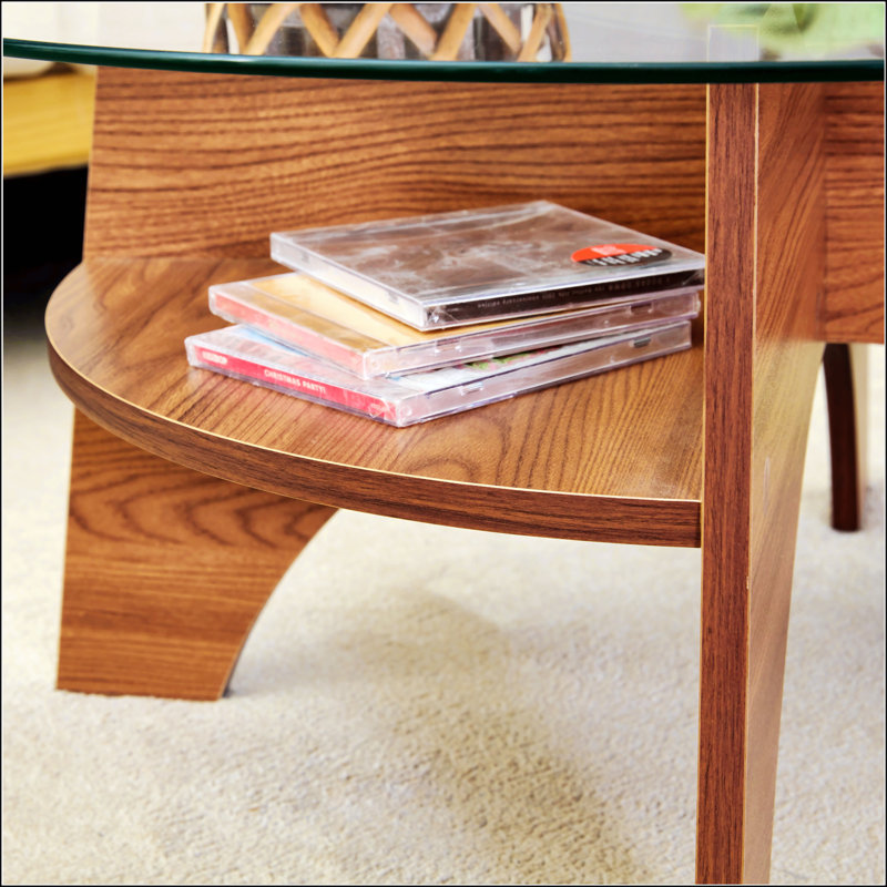 Table basse ronde en verre trempé