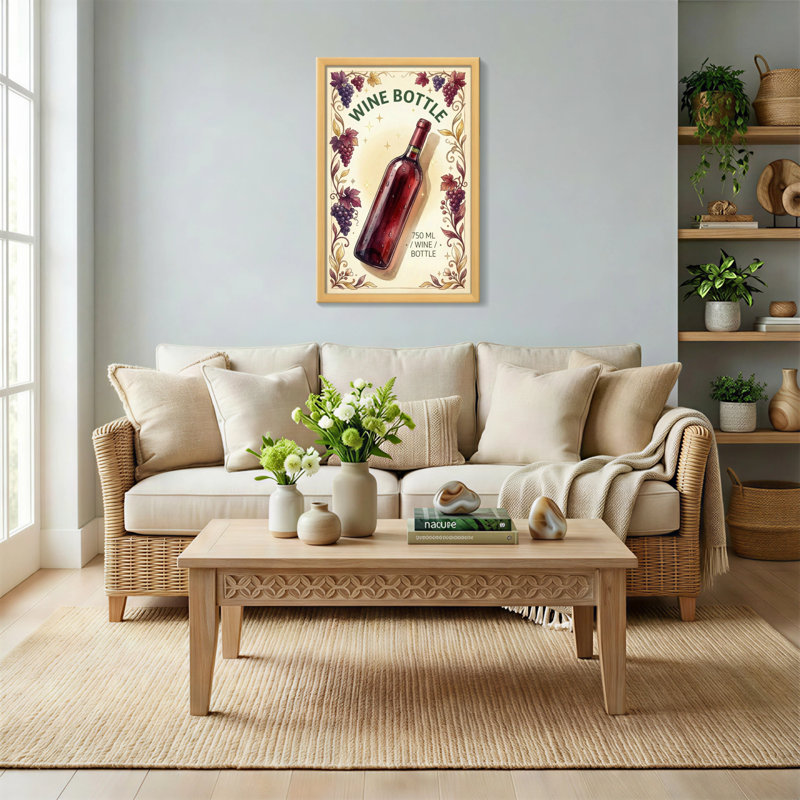 Motif artistique de vigne à la mode, H 18 po x l 12 po