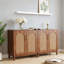 Buffet 59 po en rotin brun foncé et bois jaune-1716239841