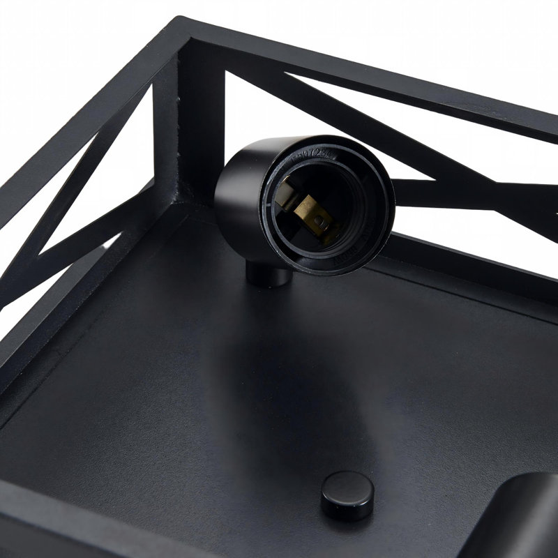 Plafonnier encastré industriel à cage carrée, Matte Black, 2