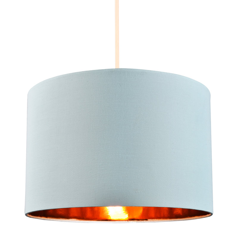 Cotton Drum Lamp Shade ( Screw On ), 20" H x 30" W x 30" D, Teal