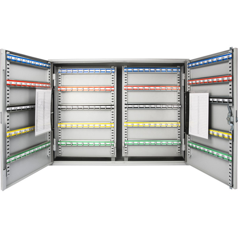 Key Locked 600 Adjustable Storage - Gray Steel, Wall Mount, Colorful Tags For Organized Access Cabinet With Locking System Hassle- Organization
