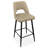 Khaki Velvet Hollow Back Counter Bar Stools