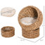 Lit pour chat surélevé tissé à la main avec coussin lisse et confortable, pour chats d'intérieur, H 23,5 po, panier de nid surélevé brun doux, animaux de compagnie