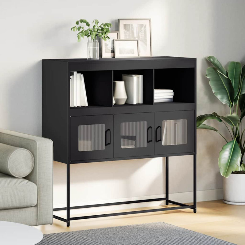 Sideboard 100.5X39x107 Cm Cold-Rolled Steel, Black