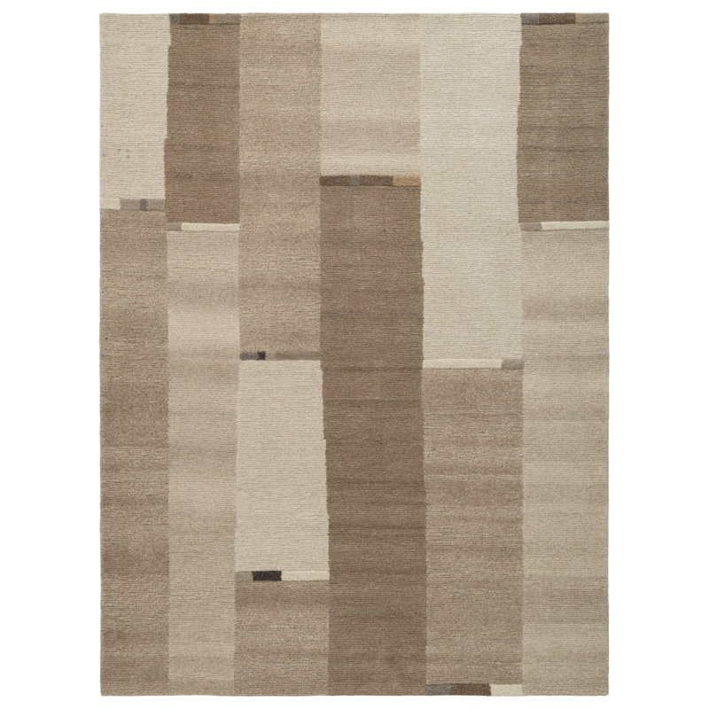 Tapis Albers touffeté à la main, Naturel, Rectangle 7 pi 6 po x 9 pi 6 po