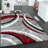 Ultan Abstract Gray Red Area Rug-1846887409