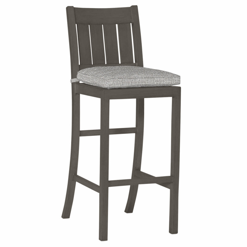 Tabouret de bar Club Wrought, Pas de soudure, Caramel tweed, Gris ardoise
