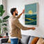 Golden Sun Over Fields Minimalist 1 Piece Wrapped Canvas Wall Art-1031117383-1031117401