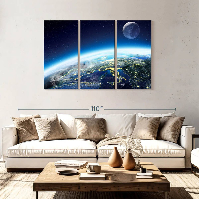 Oberle City Lights From Space, 48" H x 74" W