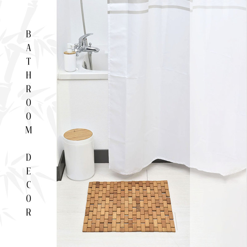 Evideco Medium Brown Bamboo Non-Slip Entrance Rug