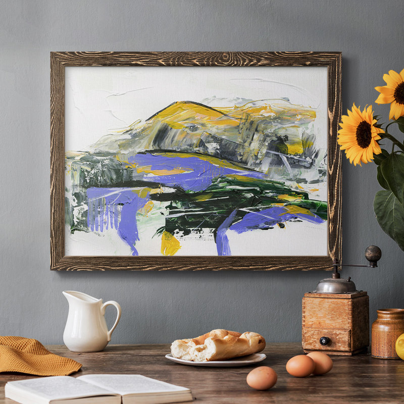 " Silent Mountain V " Print, Walnut Framed, 22" H x 32" W x 1.5" D