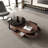 Tyani 2 Piece Retro Nesting Coffee Table Set Wood Table With Drawer and Glass Table