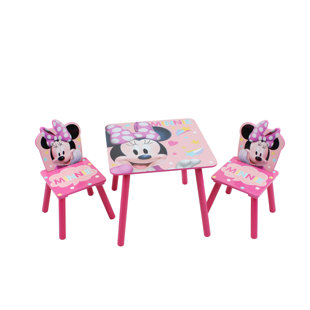 Minnie Mouse Wooden Table & 2 Chairs Set