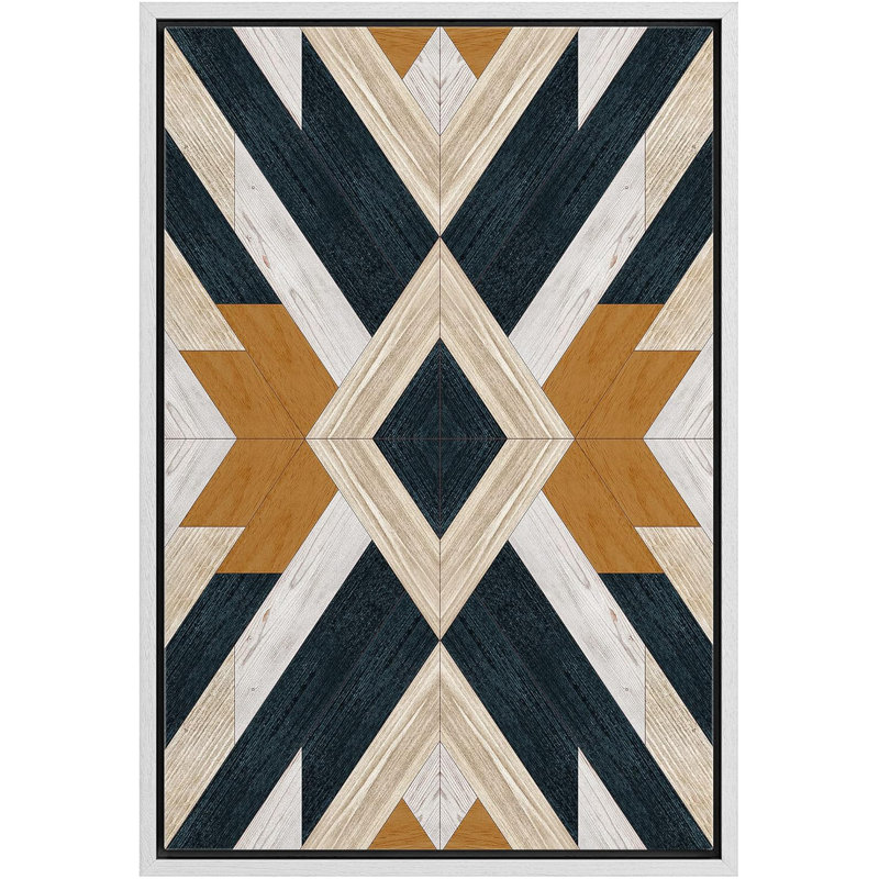 Panneaux à motif géométrique Western, H 36 po x l 24 po, Blanc
