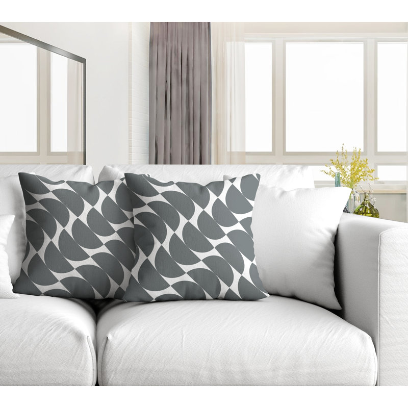 Oreiller carré intérieur / extérieur Mandi, L 19 po x H 19 po, Gris