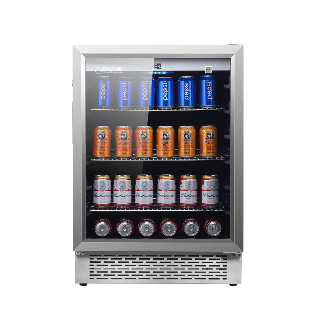 Equator 4.6cf Outdoor/Indoor Refrigerator IPX4 SS Builtin/FS 110 cans 6 Bottles Equator Advanced Appliances