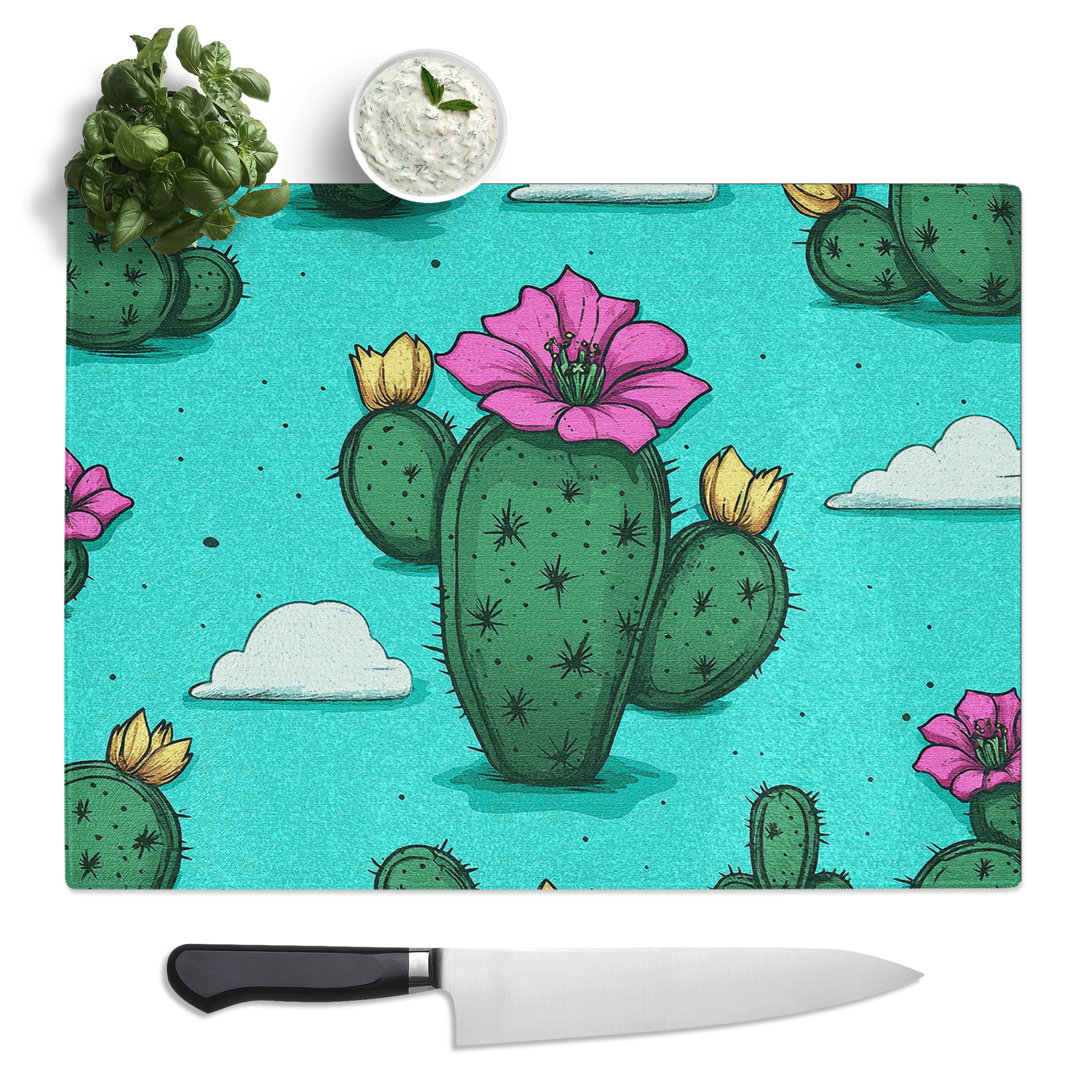 Cactus Art Vol.6  Glass Chopping Board