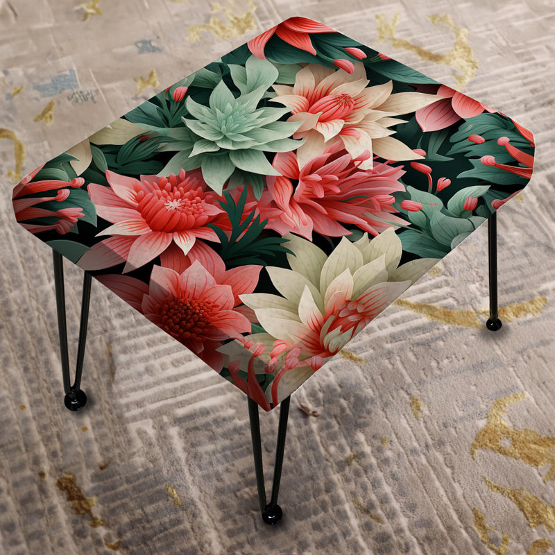 Tropic corail motif tropical - repose-pieds rectangulaire tropical