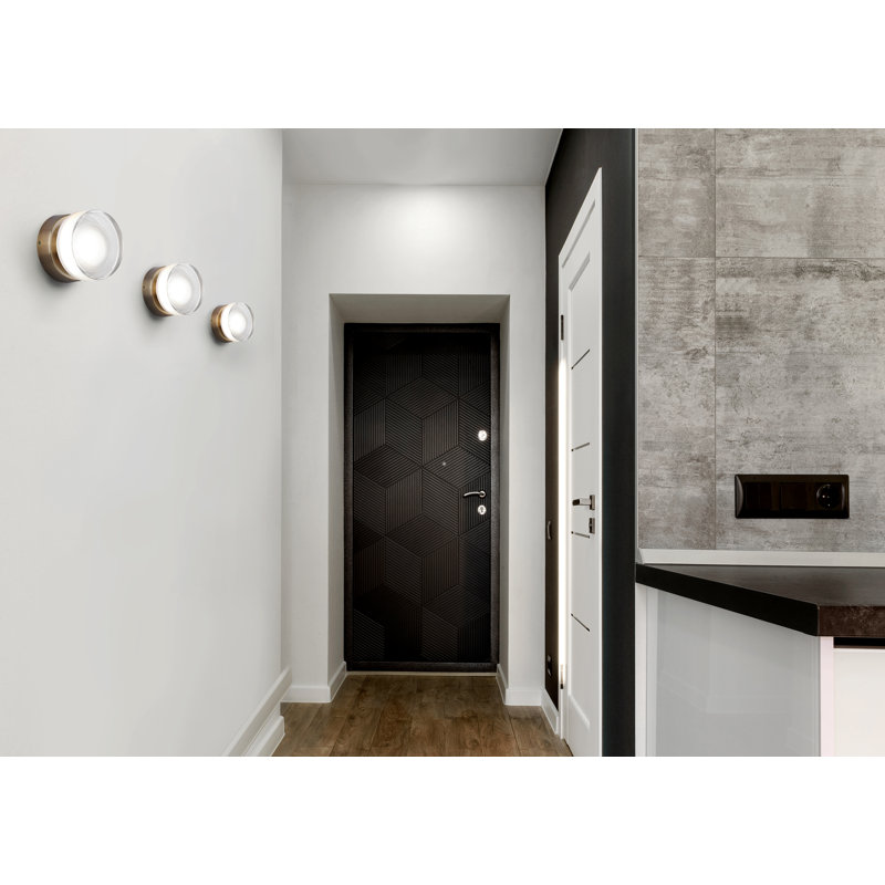 BENNI 5.375 In. 1 Light Integrated LED Wall Light With Clear Acrylic Shade, Adjustable Color Temperature, Gold
