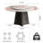 Dining Table Set For 6 Person, 51'' Round Faux Marble Table Top With Lazy Susan And Dining Chairs-1036228775-1036228773