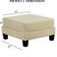 Rangement en tissu velours côtelé beige de style contemporain, P 31 po x H 18 po, utilisation principale avec rangement, l 31 po x P 31 po