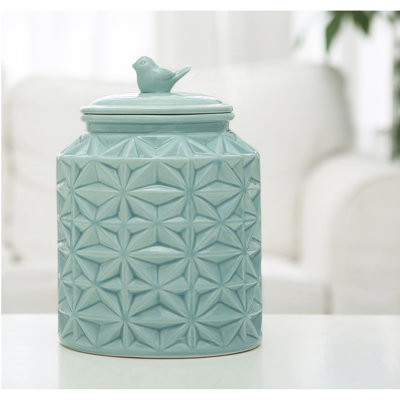 Turquoise Ceramic Kitchen Canister Cookie Jar