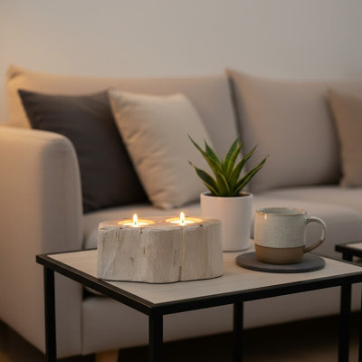 Wood Tabletop Tealight Holder