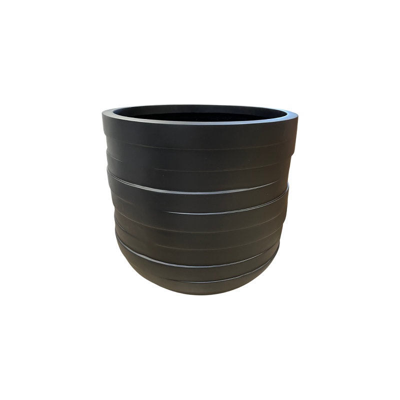 Pot de fleurs en fibre de verre, H 22 po x l 22 po x P 22 po, Noir