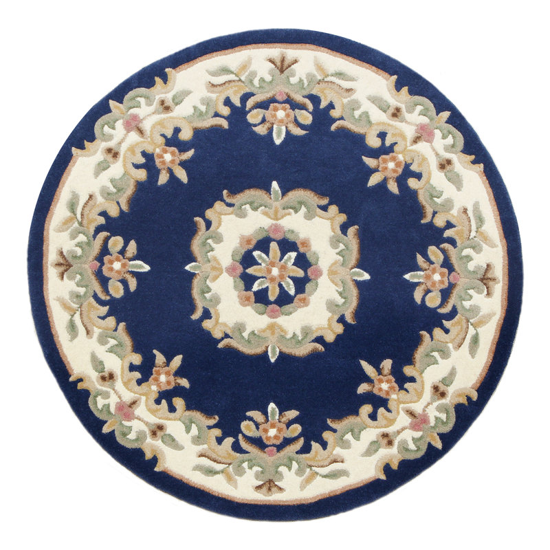 Hounslow Oriental Wool Hand Tufted Area Rug, Round 120cm