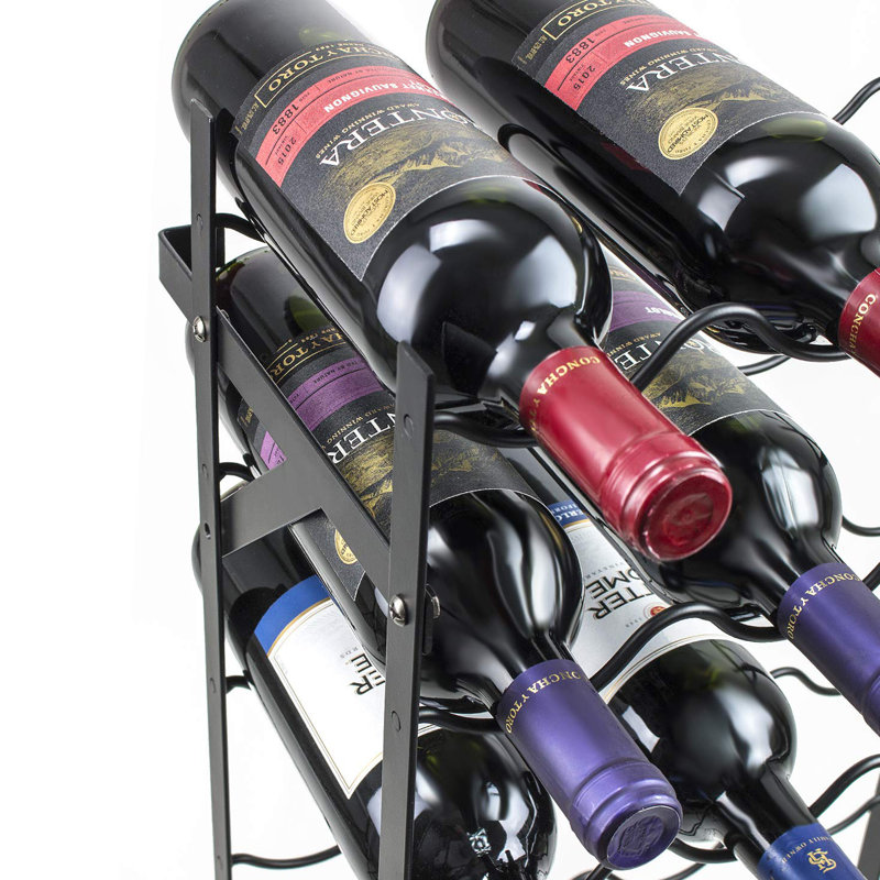 Rockrose 150 Bottle Wine Bottle Rack Black, 59.5" H x 38" W x 9.5" D