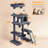 Multilevel Plush Cat Tree Cat Tower with Hammock Scratching Posts-2066083871