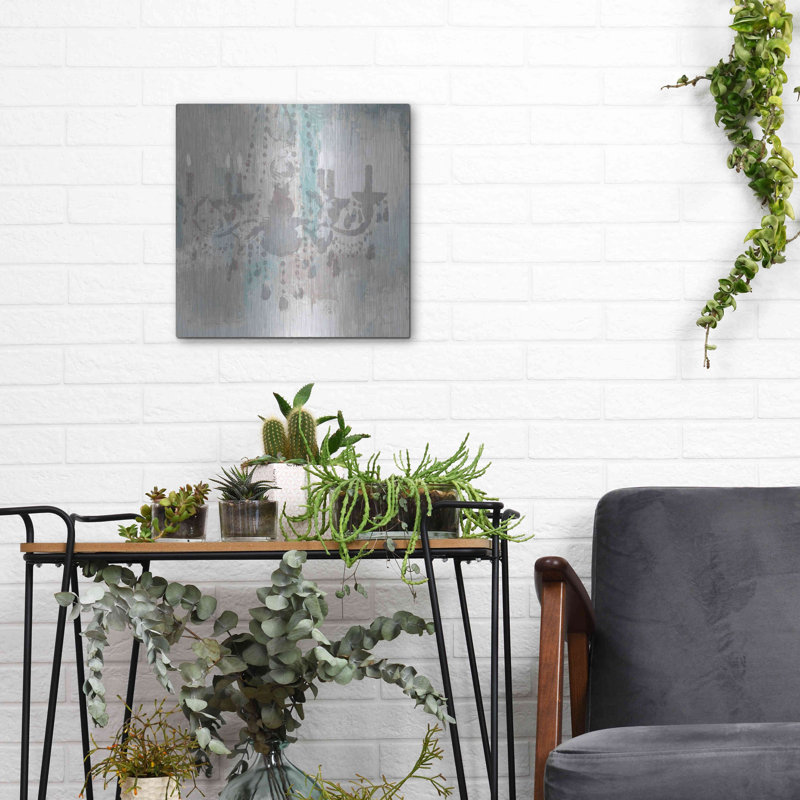 «Candelabra Teal I» par James Wiens, H 12 po x l 12 po