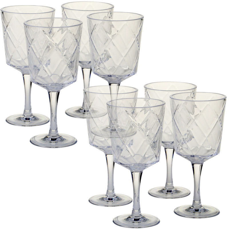 Diamant certifié 14 oz. Verre à pied en acrylique, Transparent