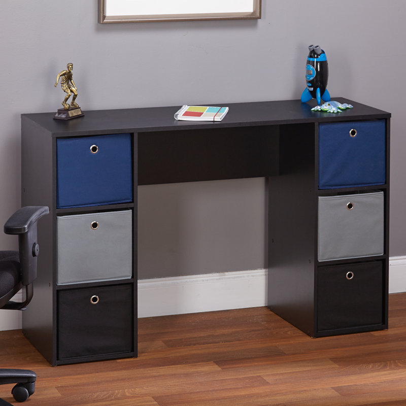 Bureau d'écriture Meike, Rose, noir et gris, Noir, noir, noir, noir