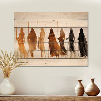 Orange African Somali Nomadic Tales II - African Tribal On Wood Print